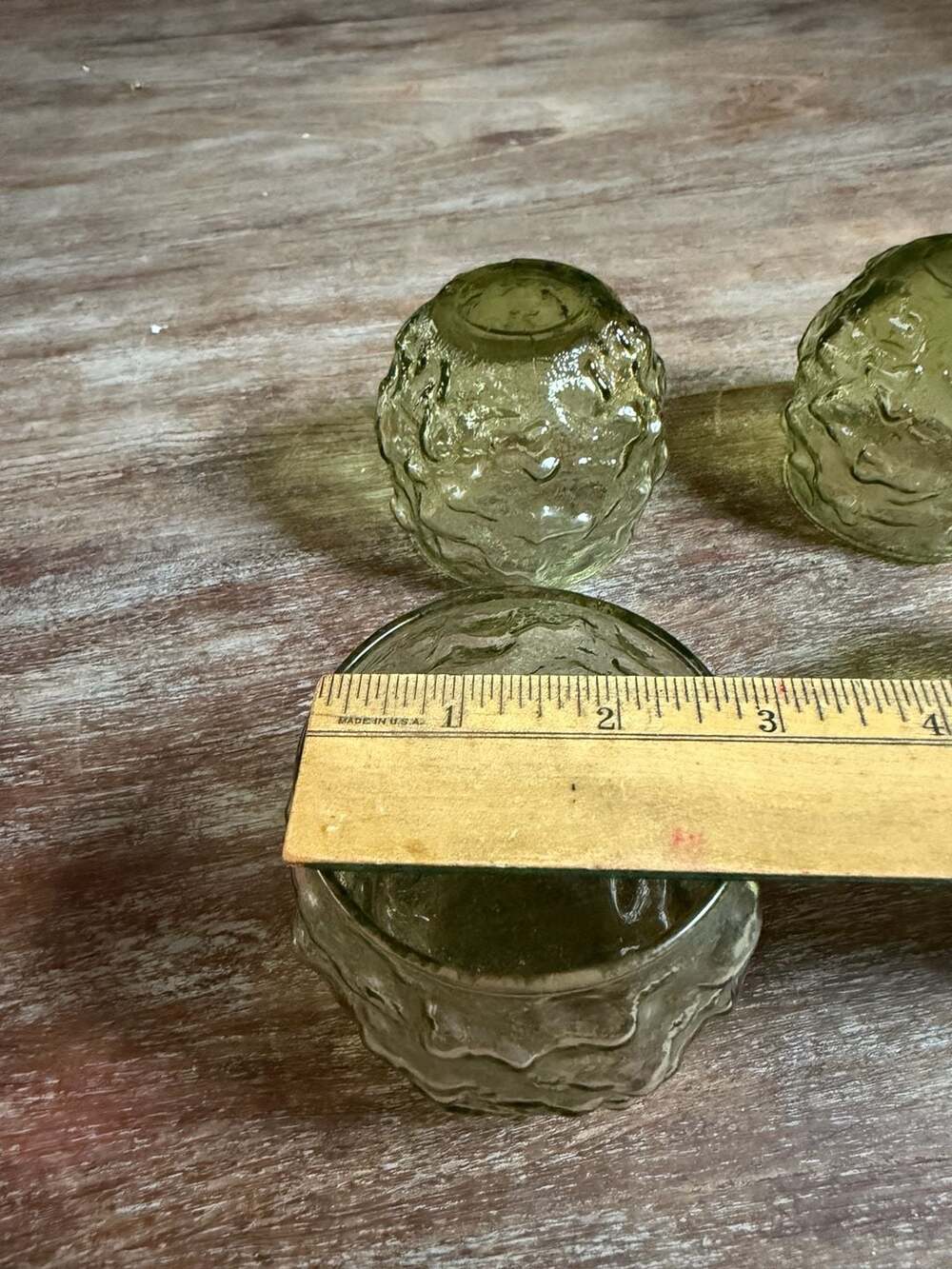 Set of 4 Anchor Hocking Milano Green Roly Poly Rocks Glasses - Picture 8 of 8